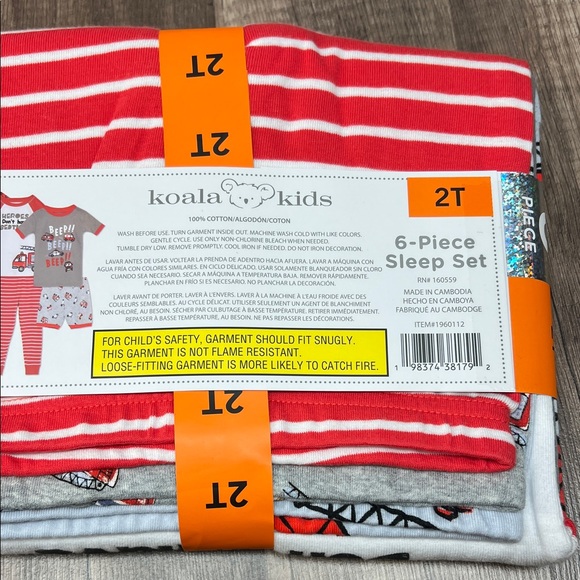 Koala Kids Red, Light Blue & Gray 6-Piece Toddler Sleep Set - Picture 4 of 4